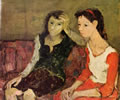 Fanciulle sedute, 1972, olio, cm 50x60, Napoli collezione ing. Cirelli
